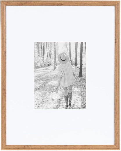 Kate and Laurel Adlynn Rectangle Picture Frame Set of 3; 16 x 20 matted to 8 x 10; Brown; Transitional Three-Piece Frame Set for Gallery Wall Frame Set in Living Room Wall Decor