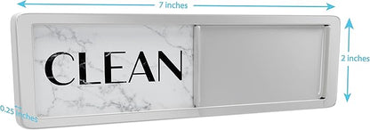Dishwasher Magnet Clean Dirty Sign, Clean Dirty Magnet for Dishwasher, Modern Kitchen Decor, Magnetic Dish Washer Sign Indicator, Sliding Rustic Dish Washer Signs, Marble Black & White Granite
