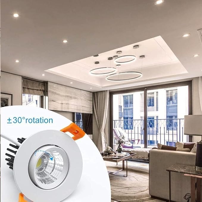 inShareplus 2 Inch LED Downlight, 3W COB Dimmable Recessed Lighting, 4000K Natural White, CRI 80, Ceiling Lights with Driver, 20Pack