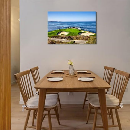 USA California Golf Course Wall Art for Living Room Bedroom Bathroom Home Decorations Golf Course Picture Poster Print on Canvas Modern Artwork Framed Ready to Hang(18''H x 24''W)