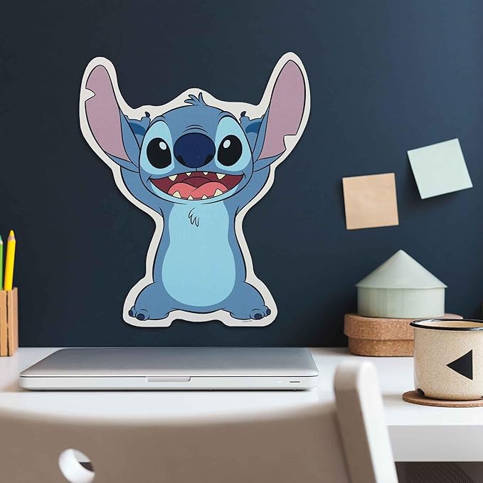Open Road Brands Disney Lilo and Stitch Die Cut Wood Wall Decor - Adorable Stitch Wall Art for Kids' Bedroom, Play Room or Movie Room