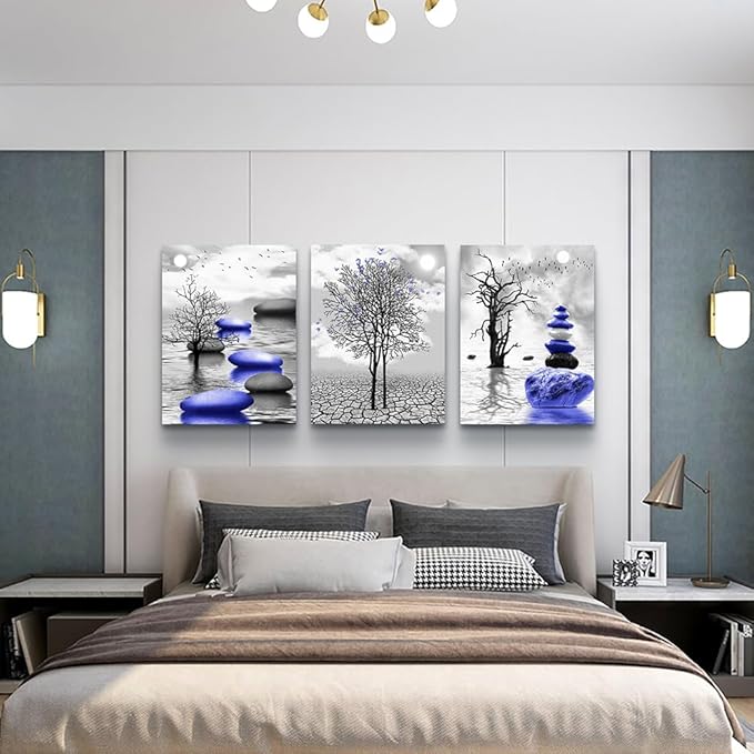 TTHYUEWS Large Wall Art - Modern Decor for Living Room, Bedroom & Office - Abstract Black & White Canvas Prints (3 Piece Set)