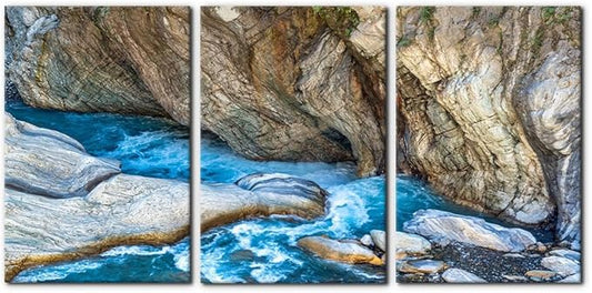 Pacimo 3 Piece Canvas Wall Art - Taroko National Park Beautiful Scenery Pictures Painting Prints on Canvas Modern Artwork Home Wall Decor Stretched and Framed Ready to Hang - 16"x24"x3
