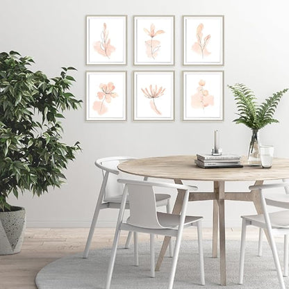 DREAM BIG PRINTABLES Floral Watercolor Sketches Art Prints (Set of 6) - Unframed - 11x14 | Botanical Wall Decor | Bedroom Wall Decor