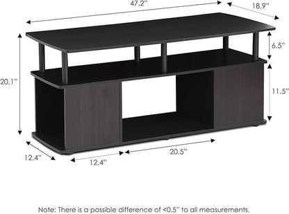 Furinno JAYA TV Stand for TVs up to 50 Inch with Open Storage, Blackwood