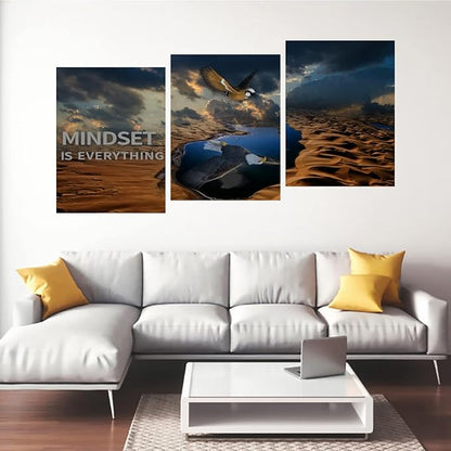 3 Panels Inspirational Canvas Poster Motivational Wall Art Inspirational Wall Art Entrepreneur Quotes Artwork Painting Picture for Framed Home Decoration Living Room office bedroom 48" W x 24" H