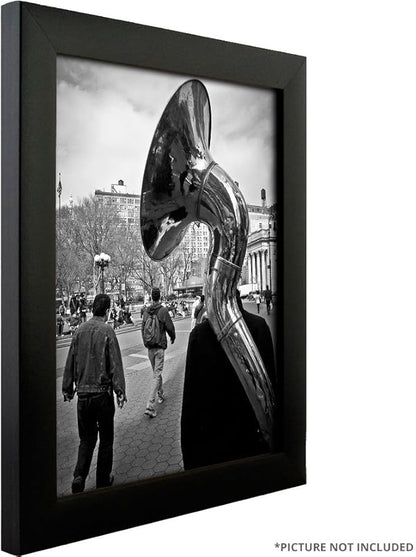 Craig Frames 1WB3BK Picture Frame 7-Piece Wall Set, Black Frames, White Display Mats