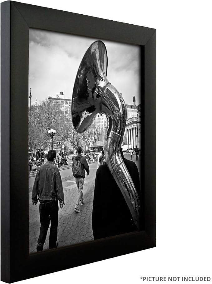 Craig Frames Gallery Wall Frame Set, (4) 11x14 Frames with Mat for 8x10, (3) 8x10 Frames with Mat for 5x7, Black Picture Frame with White Matting for Modern Wall Decor