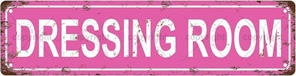 DRESSING ROOM GIRLS WOMEN Metal Tin Street Sign Bar Cafe Garage Cave Home Room Wall Bathroom Farmhouse Garden Porch Patio Decor, 16 x 4 Inch