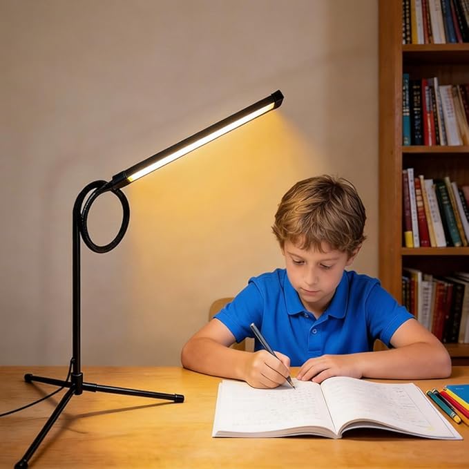Floor Lamp,360°Gooseneck Adjustable Height from 23.6"to 68.9",Dual Mode Dimmable LED Eye-Friendly Reading Lamp with Tripod Base,for Desk,Bedroom,Living Room,Office,Eyelash Extension Tattoo Studio