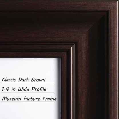 Yaetm 16x20 Picture Frame Matted to 11x14 Set of 4, 1.4" Wide Molding & Dark Brown Poster Frames 16 x 20 for Wall Gallery, Home and Office, Wall Mount (4 Pack, Brown)