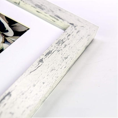 Rustic White 8x10 Picture Frame set of 2,Display 8x10 without Mat or 5x7 with Mat