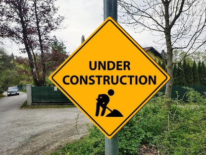 Triangle Under Construction Metal Tin Sign Road Signs for Industrial Road Safety Plaque Retro Vintage Wall Poster Wall Decor Garage Bar 12 X 12 Inch