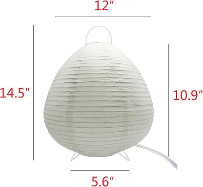Paper Lamp Desk Lantern Table Lamps Rice Paper Bedside Nightstand Portable Small Light for Living Room Bedroom (1, 14.5"x12"x12")