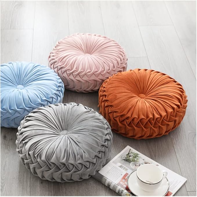 Baiyuruodie Round Velvet Pillow, Sofa Bed Bedroom Decorative Throw Pillow (38cm, Fuchsia)