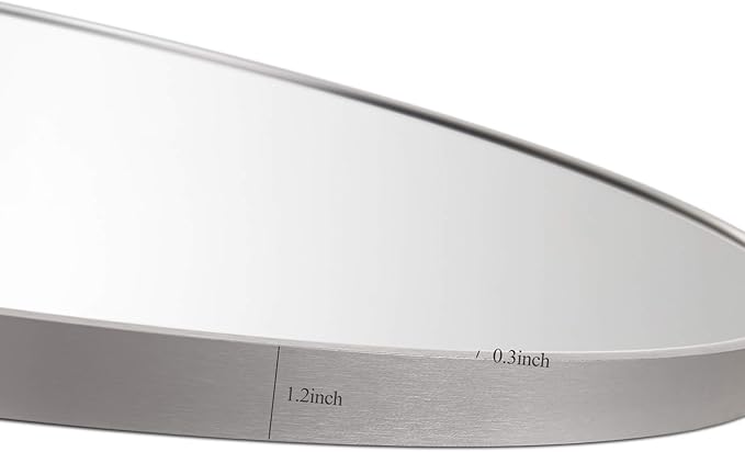 Itrue 36 Inch Round Wall Mirror, Brushed Silver Metal Frame Circle Bathroom Vanity Mirror, Silver-Backed HD Glass Decorative Mirror for Over Sink, Living Room, Bedroom, Entryway
