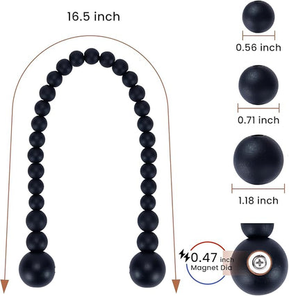 KLOGTSIND Magnetic Curtain Tiebacks, Curtain Tie Backs for Curtains 6 Pack, Wood Bead Curtain Tiebacks, Curtain Holders for Boho Bedroom Decor, Baby Nursery Decor, Farmhouse Decor
