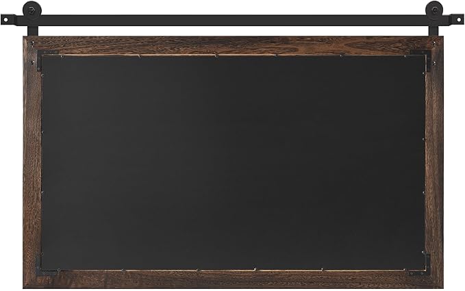 COGOOD Farmhouse Bathroom Mirror - 41" x 30" Rustic Barn Door Mirror for Living Room, Entryway, Bedroom, Vanity Wall Decor (Black Brown)