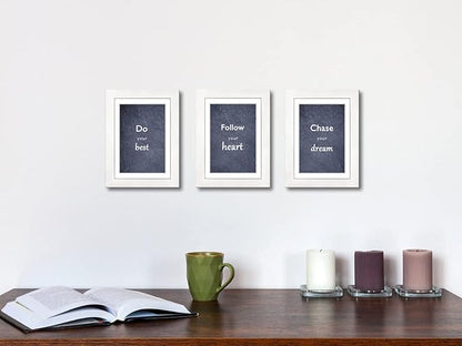 5x7 Picture Frame Set of 3 with Real Glass for Pictures 4x6 with Mat or 5x7 Without Mat, Wall Gallery or Tabletop display Photo Frames in White