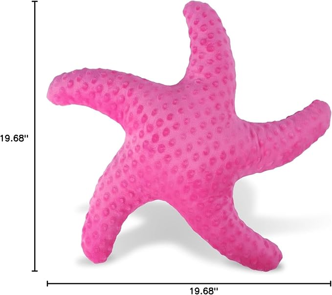 Marble Empire Starfish Pillow for Couch and Bed, Coastal Decor Throw Pillow, Ocean Beach Theme Accent Pillow for Living Room（Hotpink）