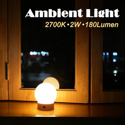 WEILAILUX Small Cute Cordless Table Lamp Rechargeable, Battery Operated Shower Lamp Waterproof, Touch Dimmable Globe Ambient Light for Outdoor/Bedside/Patio/Dining (Orange)