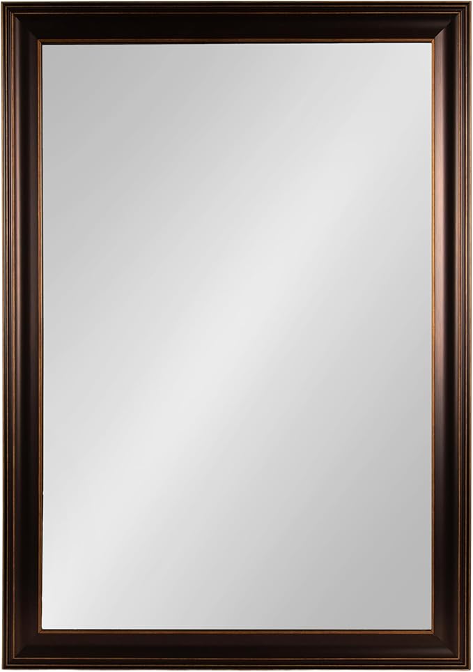 Kate and Laurel Galiano Traditional Framed Rectangle Bathroom Vanity Mirror, 29 x 41, Bronze, Classic Large Rectangular Bathroom Mirror for Over Sink or for Use as Entryway or Living Room Decor