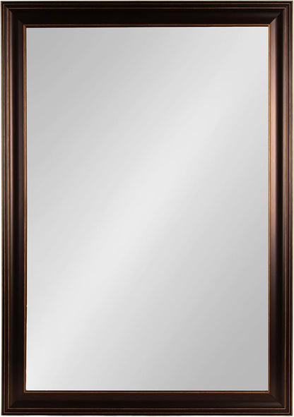 Kate and Laurel Galiano Traditional Framed Rectangle Bathroom Vanity Mirror, 29 x 41, Bronze, Classic Large Rectangular Bathroom Mirror for Over Sink or for Use as Entryway or Living Room Decor