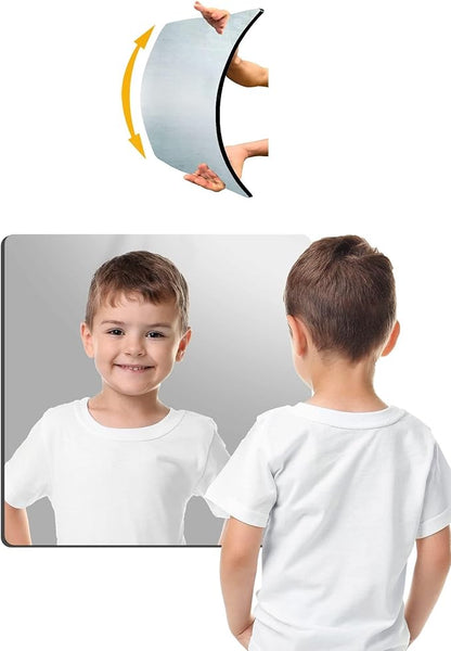 Kids Safety Shatterproof Mirror For Wall, Mirror Tiles, Made of Unbreakable Acrylic, Thick 0.12", 11.8"x11.8", Bedroom Door Closet Mirrors, Plexiglass, Living Room Mirrors, Glassless Mirro for Kids