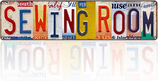 Vintage Sewing Room Metal Tin Signs Street Signs Home Wall Decor Sewing Lovers Gifts for Home Bar Cafe Farm Store Garage Club 4 x 16 Inches