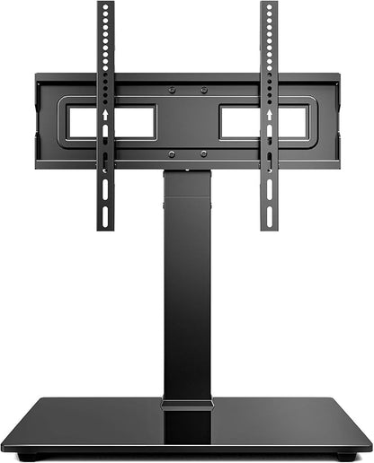 Universal Swivel TV Stand Base for 32-75 Inch TVs, Height Adjustable Table Top TV Stand with Tilt Mount, Holds up to 110 lbs, Heavy Duty Temper Glass Base, Max VESA 400x400mm