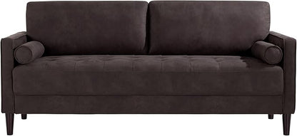 Studio Living® Lexington 75.6" Sofa, Modern Design, Pocket Coil Comfort, Easy Assembly, Faux-Suede Fabric, Charcoal