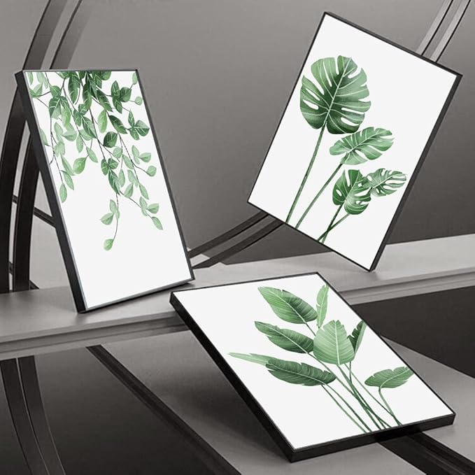 MPLONG 3 Piece Green Plants Poster Canvas Frame Wall Art Suitable for Room Decor Aesthetic Living Room Bedroom Bathroom Office and Other Wall Decor, Size: 16" x 24" X 3 Pieces