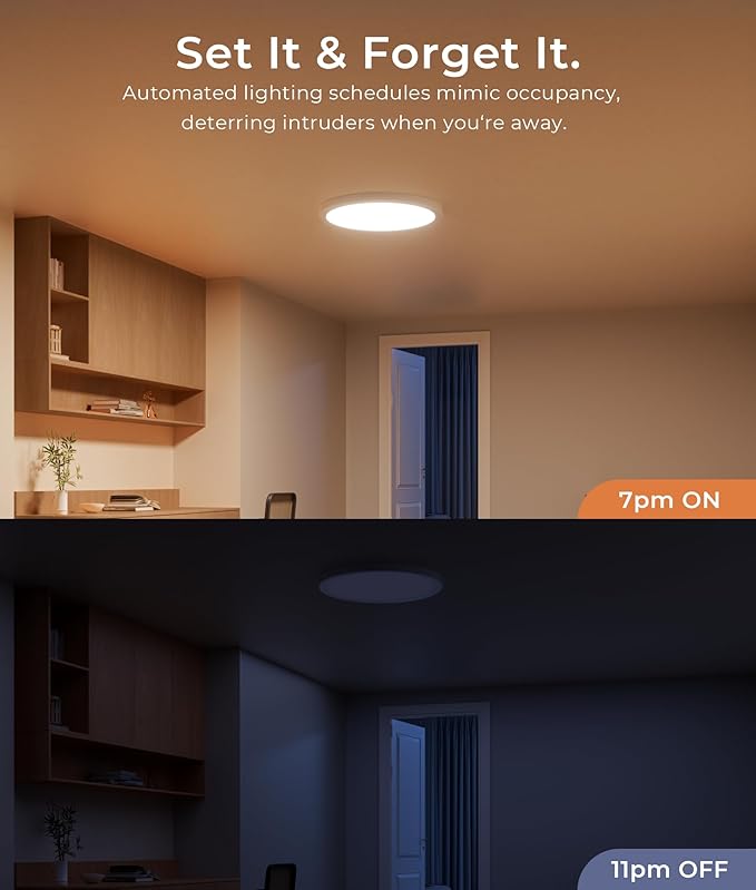DeckTok 12 Inch Smart Ceiling Light, 2400LM RGBCW LED Flush Mount Ceiling Light Work with App & Voice Control, 2700K-6500K Dimmable LED Ceiling Light Fixture for Living Room Bedroom Game Room, 1 Pack