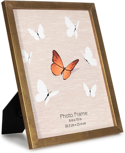 Gold 8x10 Picture Frame set of 4, Display 8x10 without Mat Wall Gallery Photo Frames