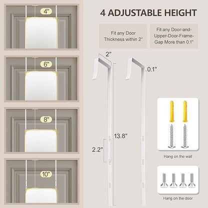 48"x14" Door Mirror, Rectangle Full Length Mirror, Over the Door Mirrors Full Length, Hanging Mirrors for Bedroom, Bathroom, Gold