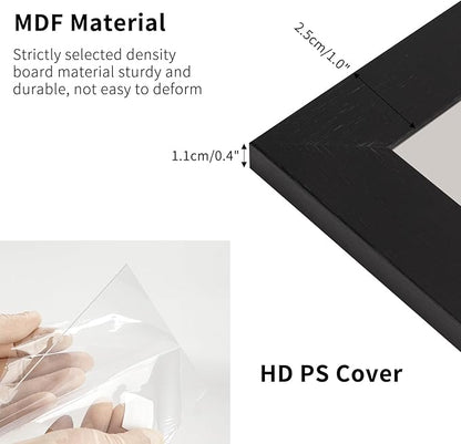 PETAFLOP Picture Frames 4 by 6 7 Pack, Black 4x6 Photo Frames Set for Wall Tabletop Horizontally or Vertically Display