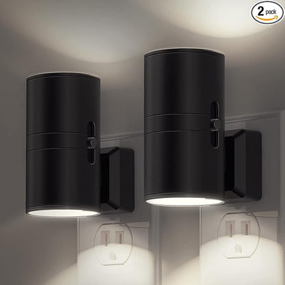 L LOHAS LED Bright Night Light, Night Lights Plug into Wall, 5000K Daylight White, Dimmable Nightlight Plug in with Light Sensor, Decorative LED Nightlights for Hallway Bathroom Kitchen, 2 Pack