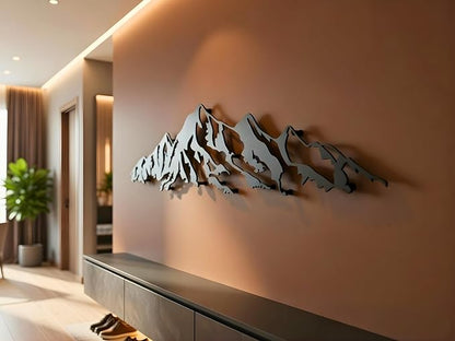 Vailla Mountain Wall Art Decor Wall Hanging Sculpture Modern Home Decoration Nature Wall Decor Large Wooden Art 3D Textured Sculptures for Living Room Bedroom Office Dinnig Room