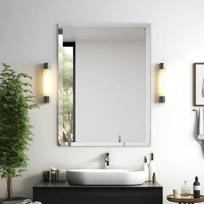 30x36 Inch Rectangle Frameless Mirror, Beveled Bathroom Mirror, Frameless Wall Mirror with 1" Beveled Edge for Bathroom Vanity, Entryway, Living Room
