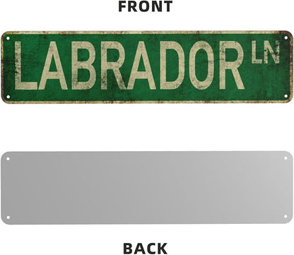 Vintage Signs Labrador Ln Sign Street Sign Retro Metal Sign for Home Bar Coffee Garden Indoor Ourdoor Decor,Aluminium 4x16 Inch