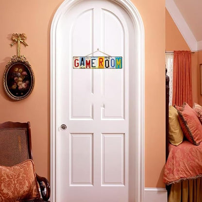 Game Room Sign Vintage Decor Basement Wall Signs Gameroom Decorations Ideas Games Retro Gamer Wall Art Gaming Retro Gift Accessories 4 x 16in