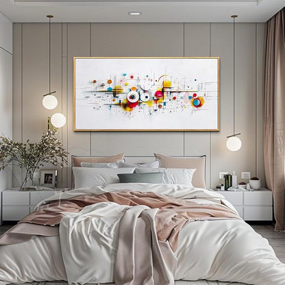 ERQINHUA Abstract Wall Art Living Room Boho Wall Decor For Bedroom Office Home Decorations Geometric Wall Paintings Minimalism Canvas Artwork Pictures Modern Ready to Hang Wood Framed 20x40 Inches