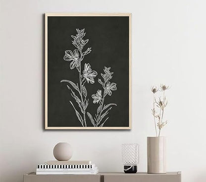 3Pcs Minimalist Plant and Flower Wall Art Modern Minimalist Style Plant and Flower Poster Image Print Gallery Home Decor Painting Suitable for Living Room Bedroom Bathroom 16x24 in Ready to Hang