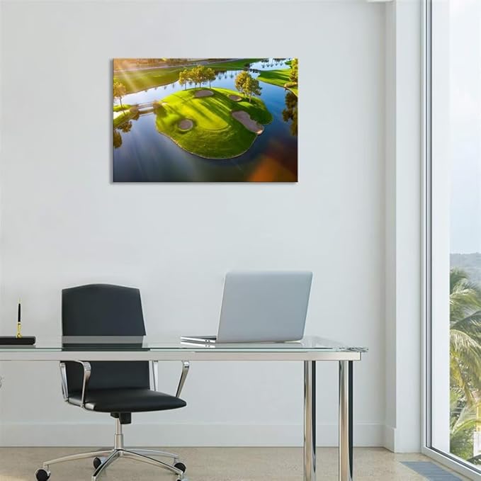 Island Golg Hole in Arizona Wall Art for Living Room Bedroom Bathroom Home Decoraitons Golf Course Picture Poster Framed Artwork Canvas Prints Ready to Hang(18''H x 24''W)