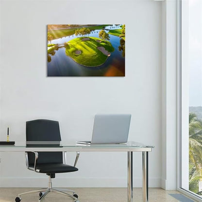 Island Golg Hole in Arizona Wall Art for Living Room Bedroom Bathroom Home Decoraitons Golf Course Picture Poster Framed Artwork Canvas Prints Ready to Hang(18''H x 24''W)