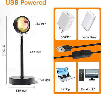 Sunset LED Lamp Projector, 21 Colors Changing App & Remote Control Mood lighting, Music Sync Ambiance Lighting, Sunset Lamp for Bedroom, Living Room, Aesthetic Room Decor, Birthday Gifts for Women