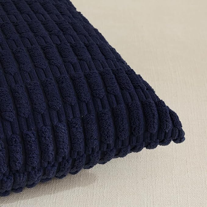 Fancy Homi 4 Packs Decorative Throw Pillow Covers for Living Room Couch Bed, Modern Farmhouse Boho Home Décor Accent Cushion Case, 26" x 26", Navy Blue