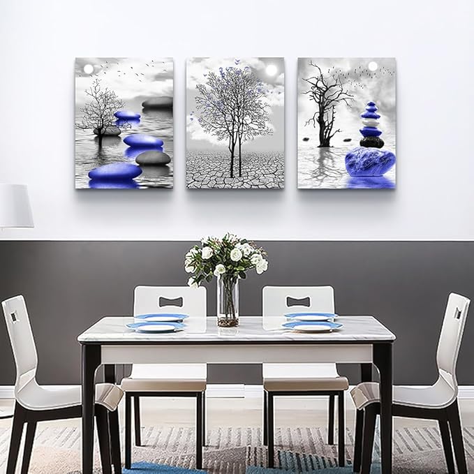 TTHYUEWS Canvas Wall Art - Modern Decor for Living Room, Bedroom & Office - Abstract Black & White Prints, 3 Piece Stretched and Framed