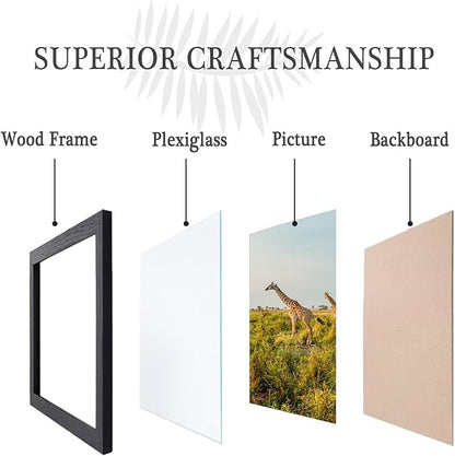 10 x10 Picture Frame Set of 3, Black Wooden Frame 10 x10 Square Wall Gallery Poster Photo frame with Horizontal and Vertical Formats for Wall Hanging best gift