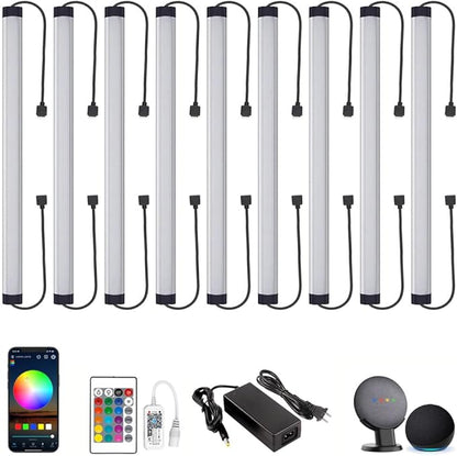 Under Cabinet LED Lighting, Dimmable Under Counter Lights, WiFi Smart Controlled,RGB,12 Inch, Multicolor Linkable Lamps with Remote Control, Compatible with Alexa Google Home (9 Pack)